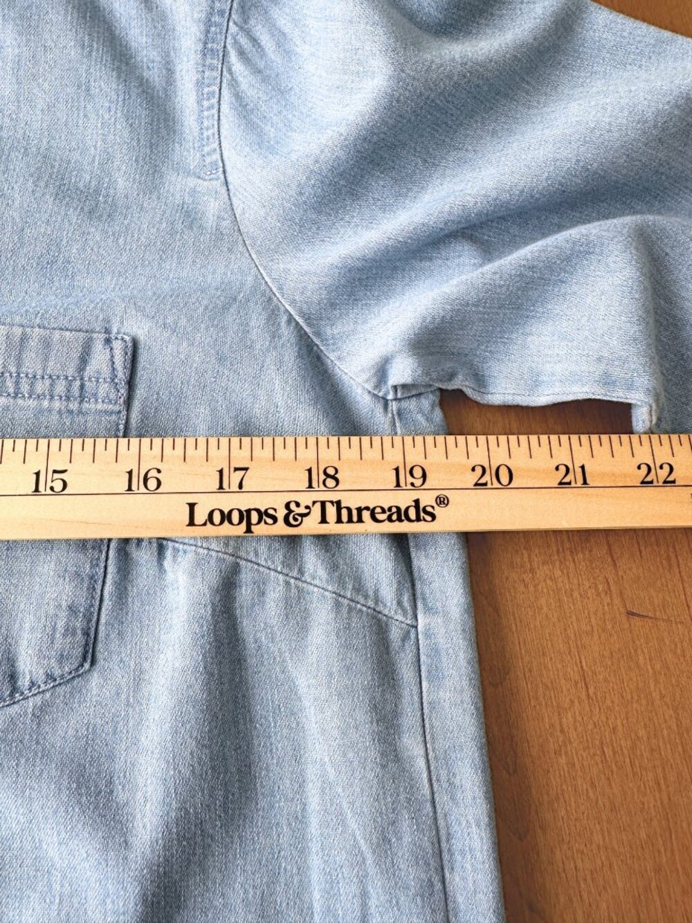J Crew Blue Chambray Popover Henley Long Sleeve Shirt Size Small Denim Top - Picture 6 of 10